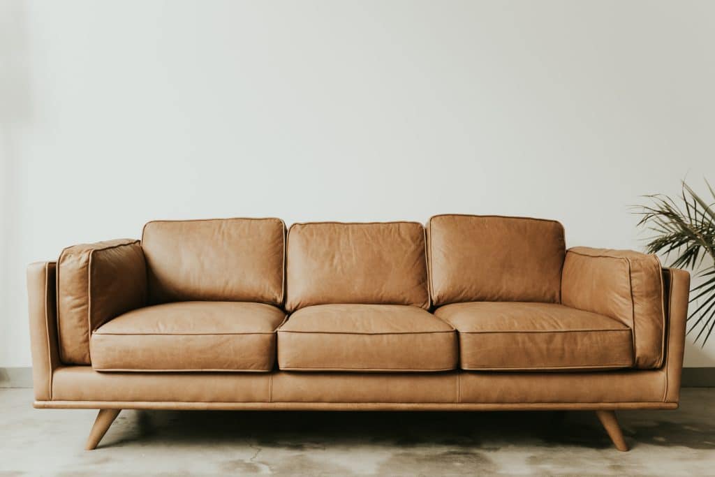 A brown couch